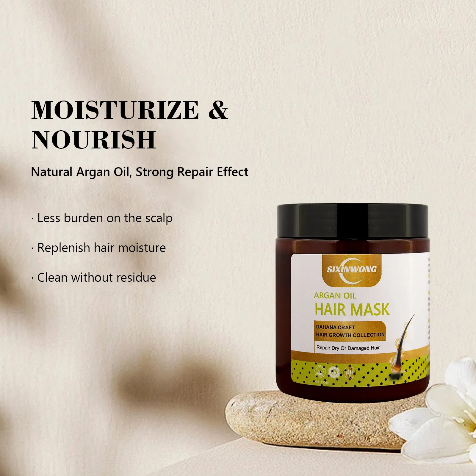 Beauty Cosmetics Skin Care Nourish and Repair Hair Reduced Split Argan Oil Hair Care Mask