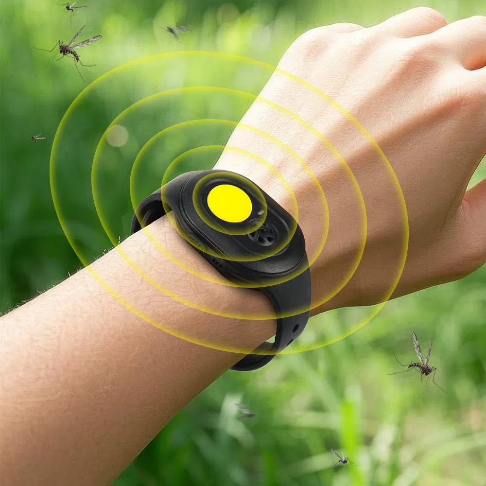 Insect Mosquito Repellent Wristbands Yellow Light and Ultrasonic Mosquito Dispeller