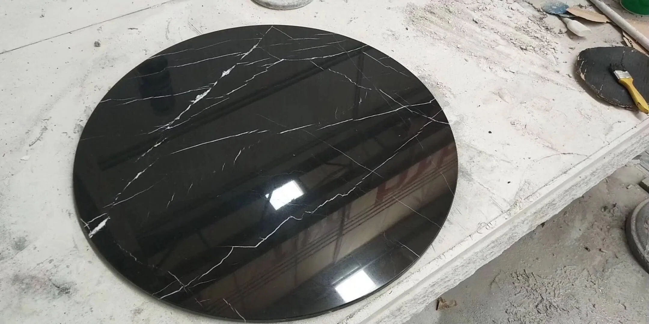 Black White Lighting Natural Marble Table Finished Product Factory Price