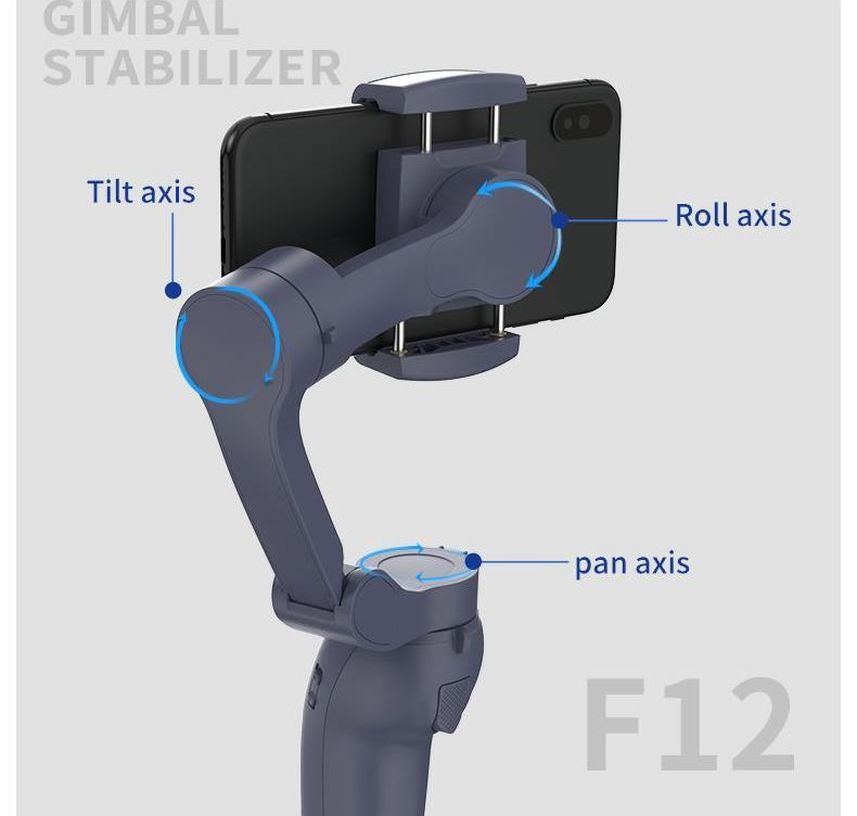 Стабилизатор Gimbal F12 со складным штативом и подсветкой
