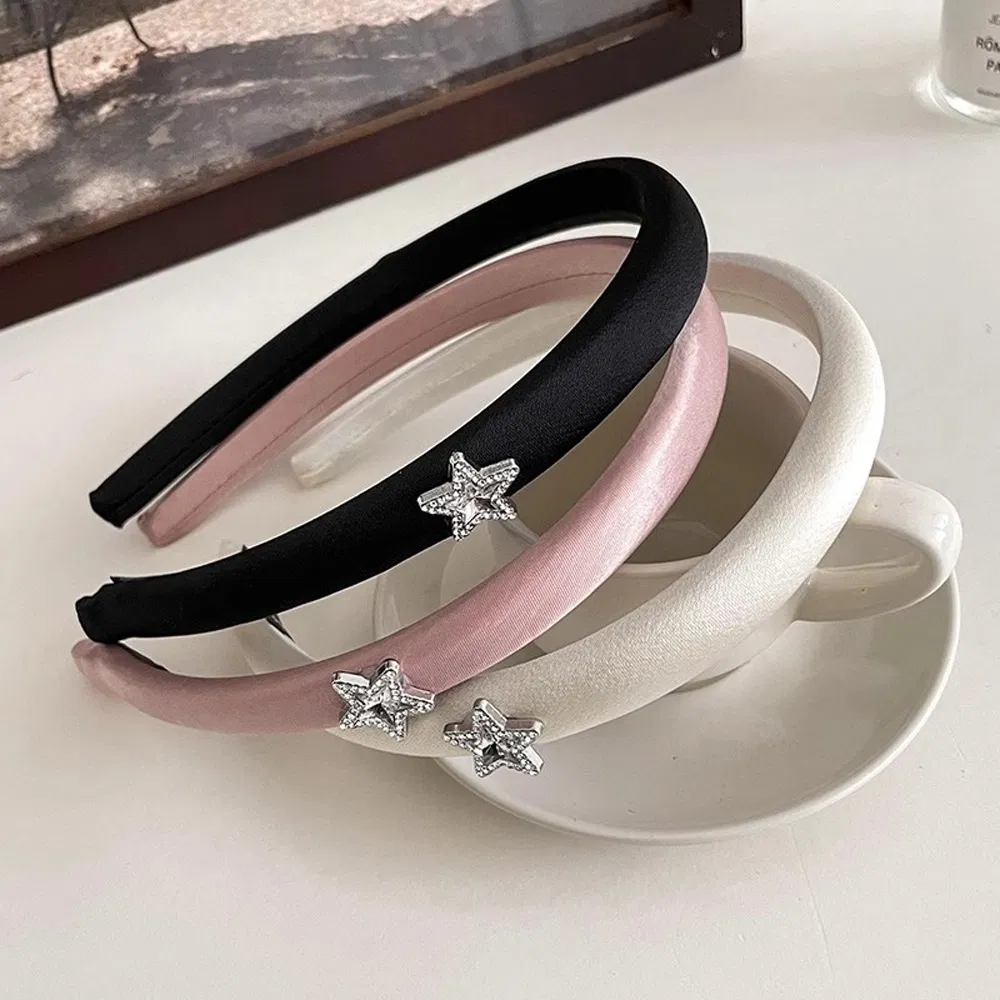 Женская атласная повязка для волос с поролоном 2 см