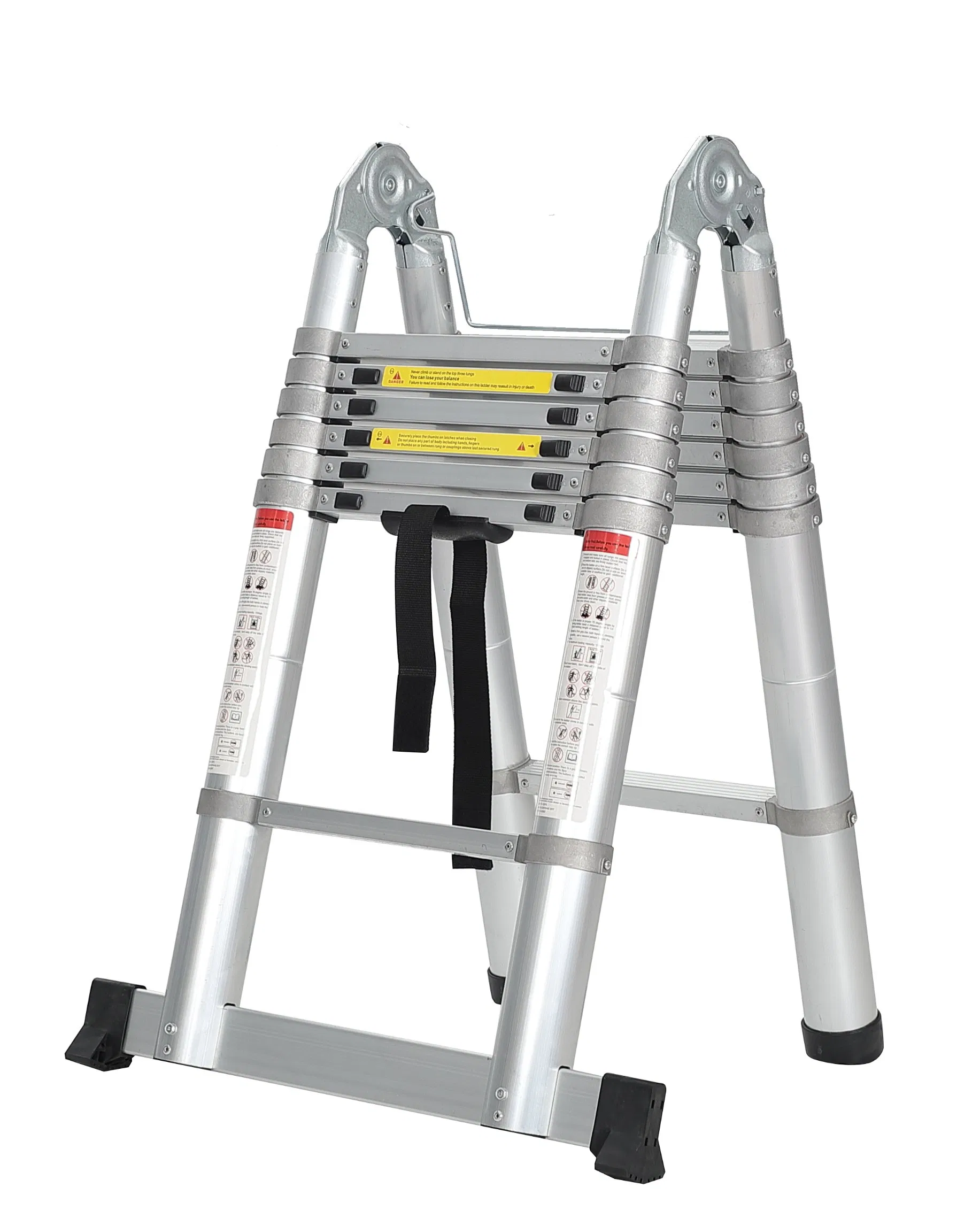 Aluminum Telescopic Ladder with Steel Hinge Fastener