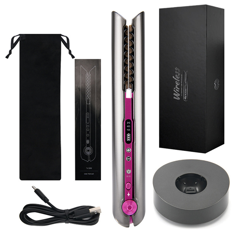 Cordless USB Rechargeable Mini Hair Straightener & Curler