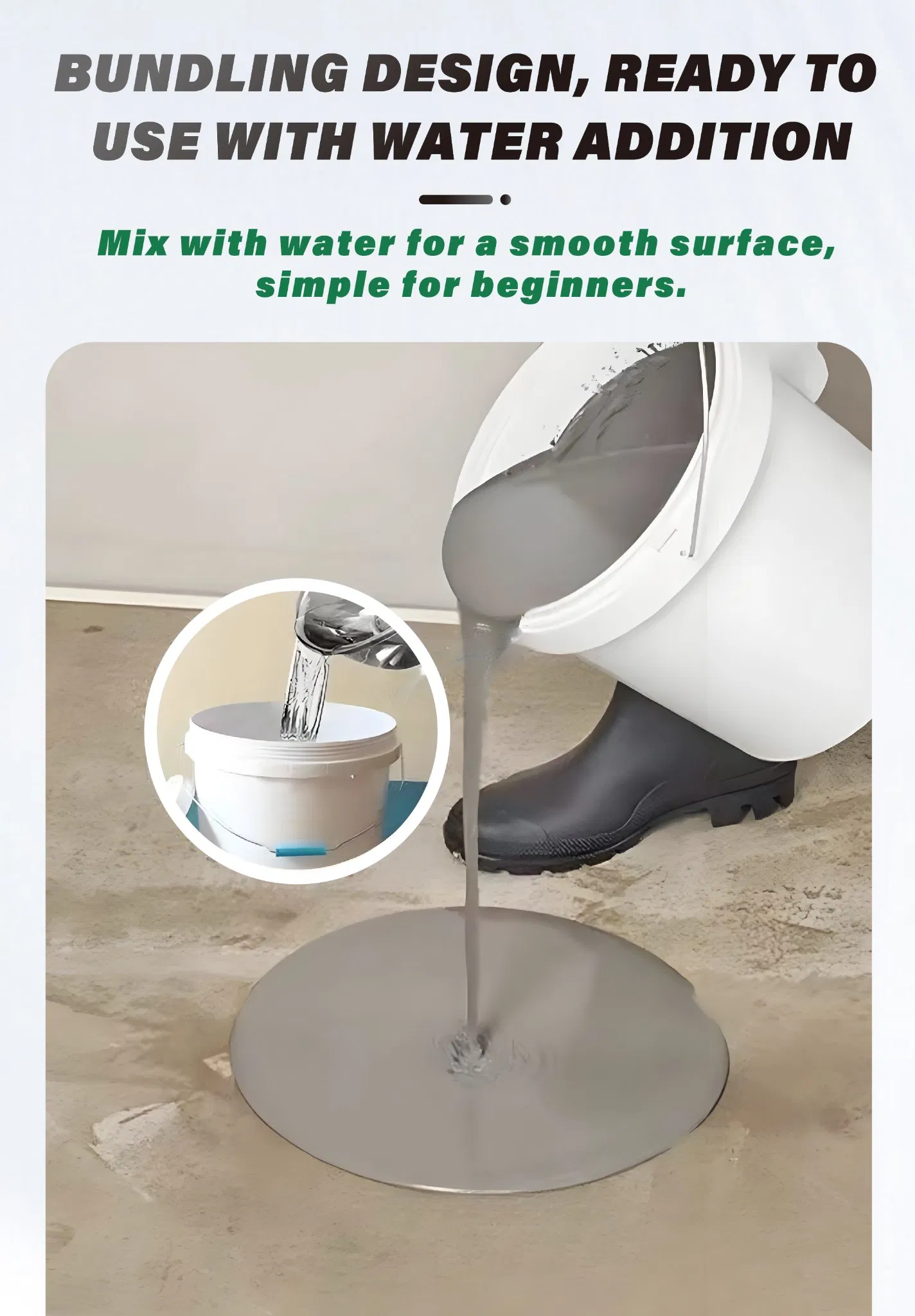 Self-Leveling Underlayment with Low Consumption for Efficient Use