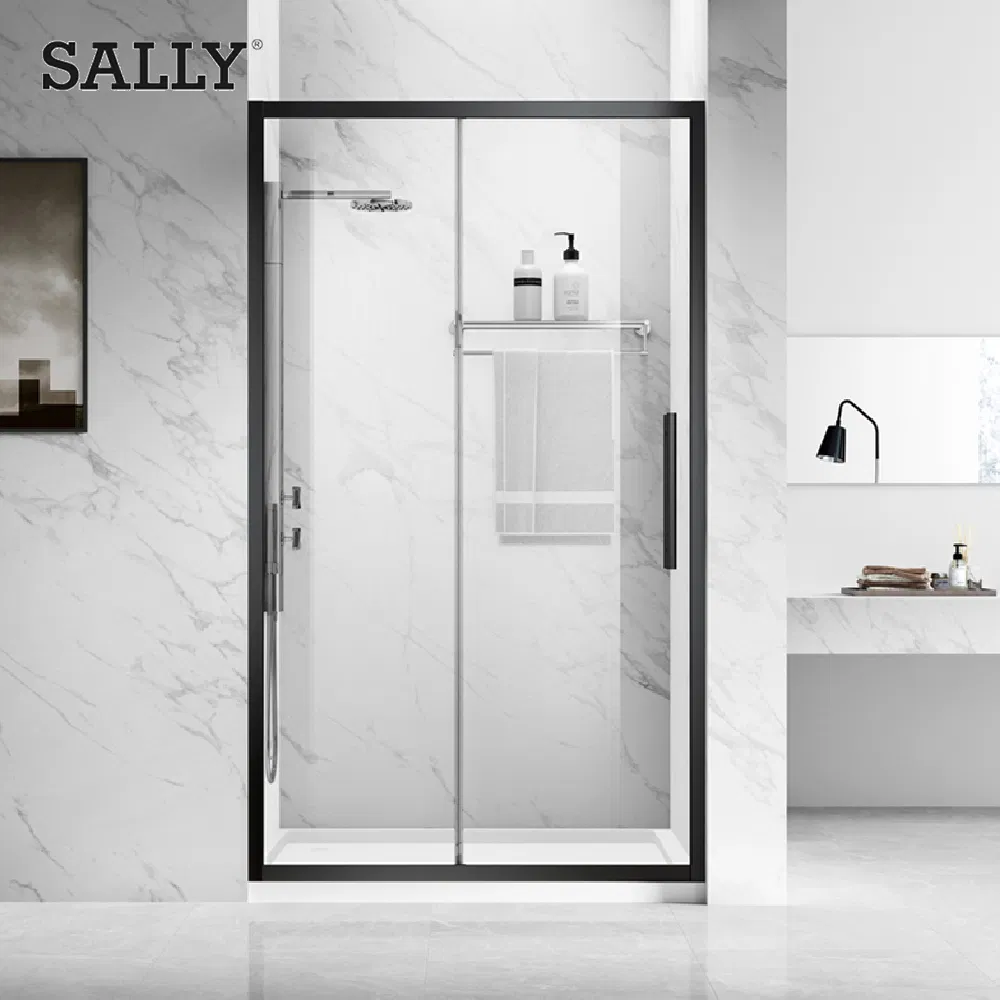 Sleek Modern Black Tempered Glass Shower Enclosure Design