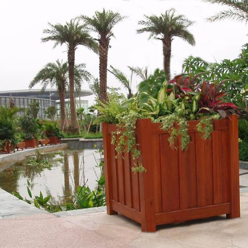 Waterproof Modern Design WPC Planter Pots DIY Flower Bed Composite Flower Pots