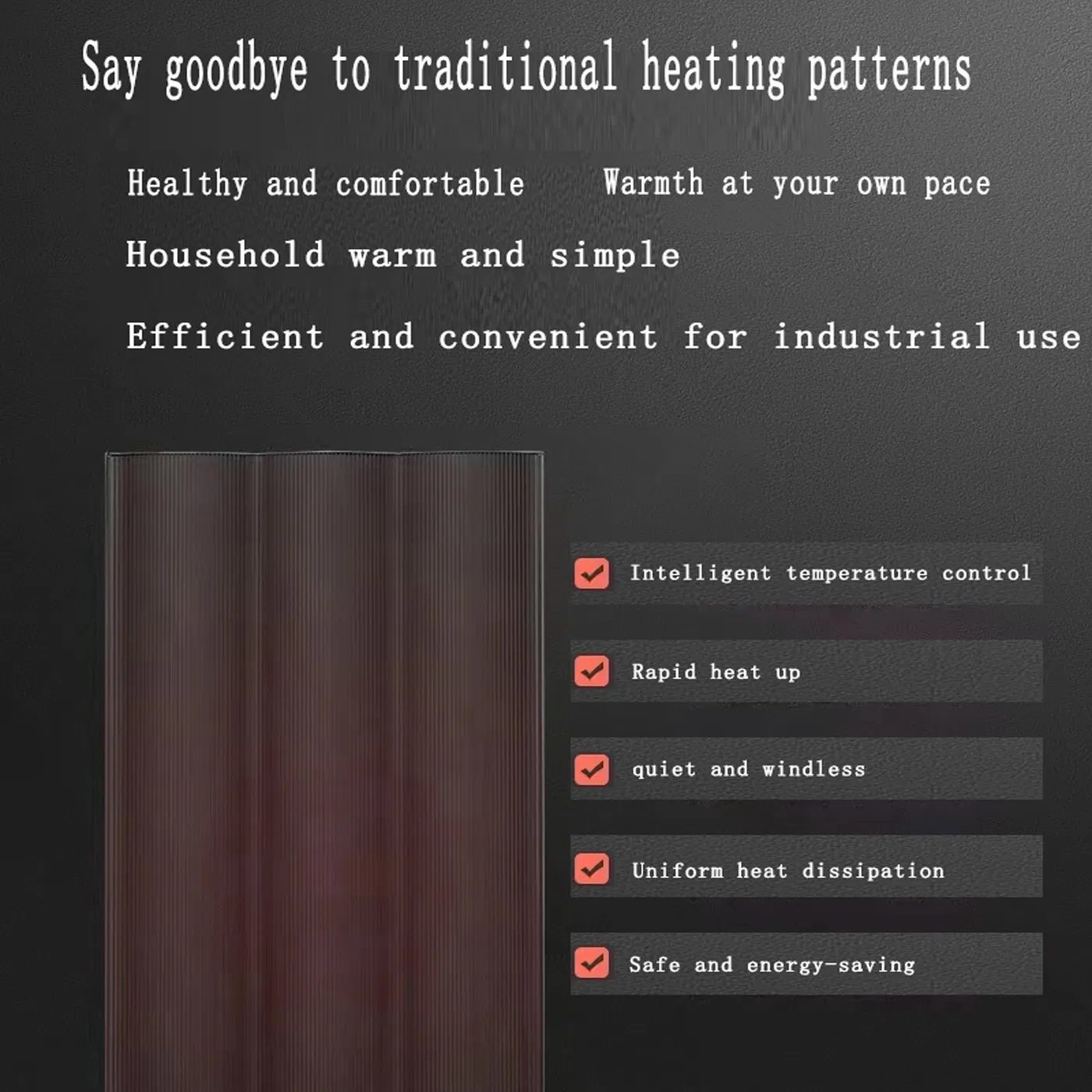 Modern Electric Radiator Panel Air Heater with Infrared Heating Technology Indrared Heating Panel
