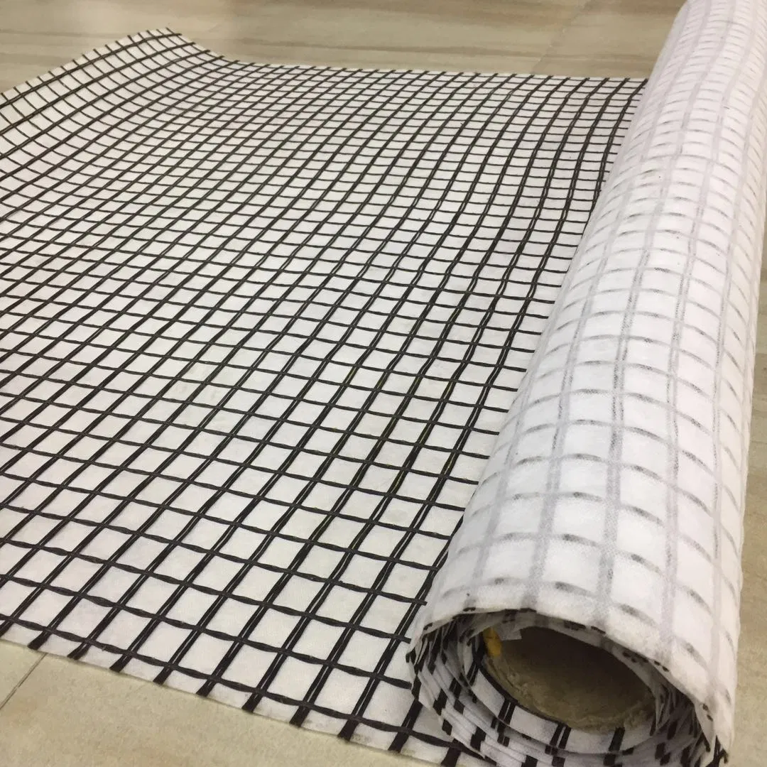 Fiberglass Geogrid 50kn Composite with PP Non-Woven Geotextile