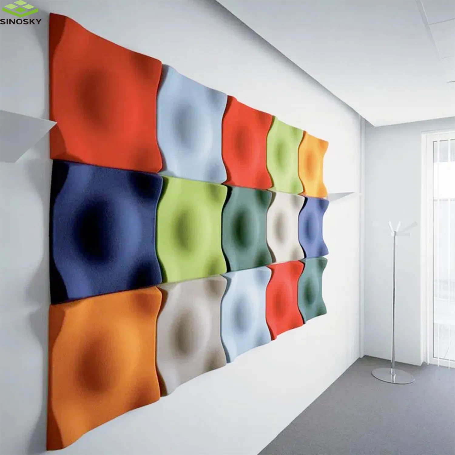 Colorful 3D Pet Fiber Decorative Panel for Leisure Area /Hotel Lobby