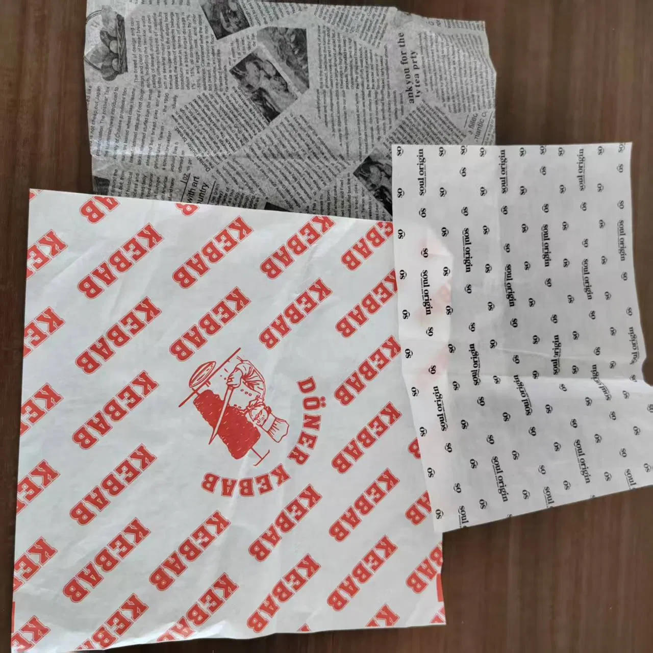 Cheap Oil-Proof Burger Wrap Baking Wax Placemat Paper