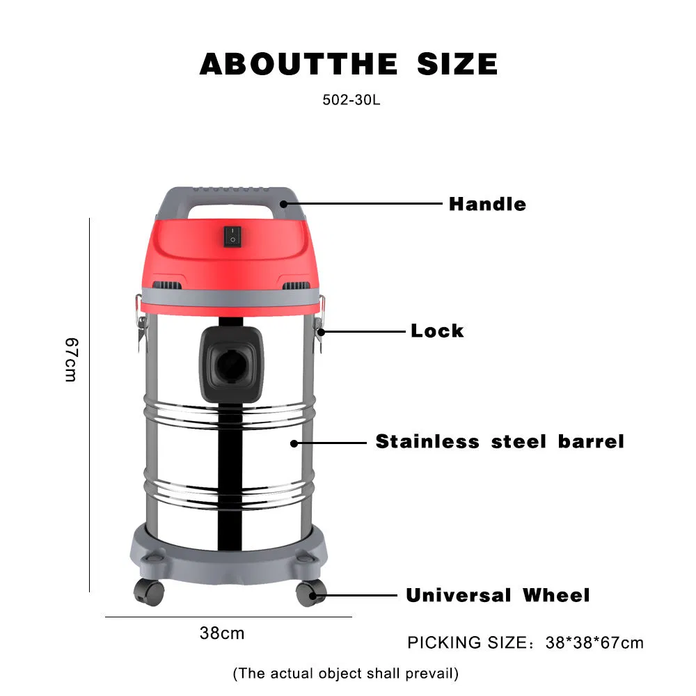 1400W 30 Litres Professional Carpet Vacuum Cleaner Wet Dry Vacuum Cleaner