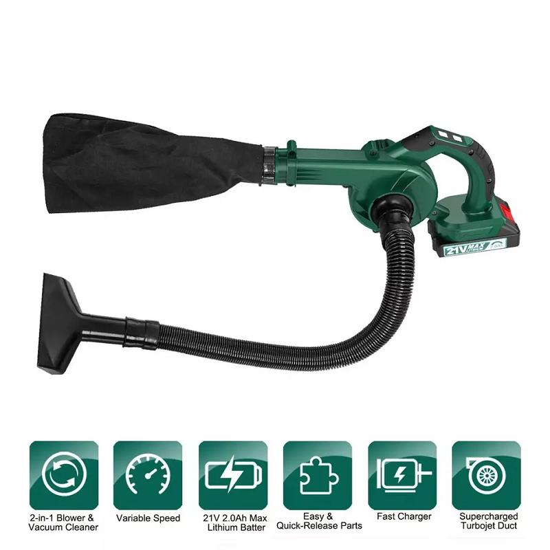 21V Garden Power Tools Portable Hand Battery Brushless Electric Storm Gun Blower Snow Air Mini Lithium Cordless Leaf Blower