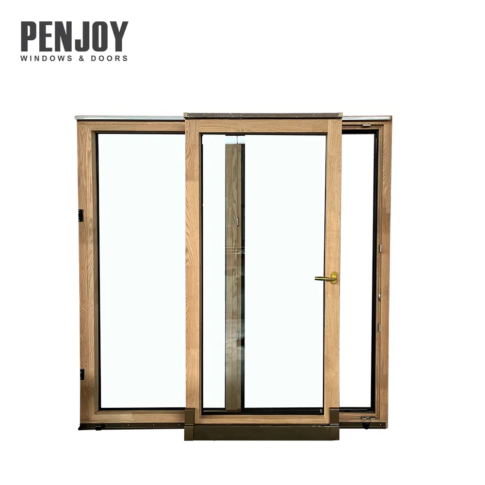 European Oak Solid Wood Clad Aluminum Insulated Soundproof Tilt and Sliding Wood Windows