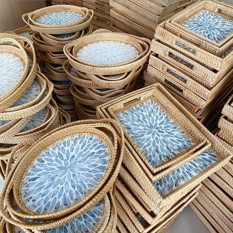 Rattan Bamboo Fruit Food Storage Basket