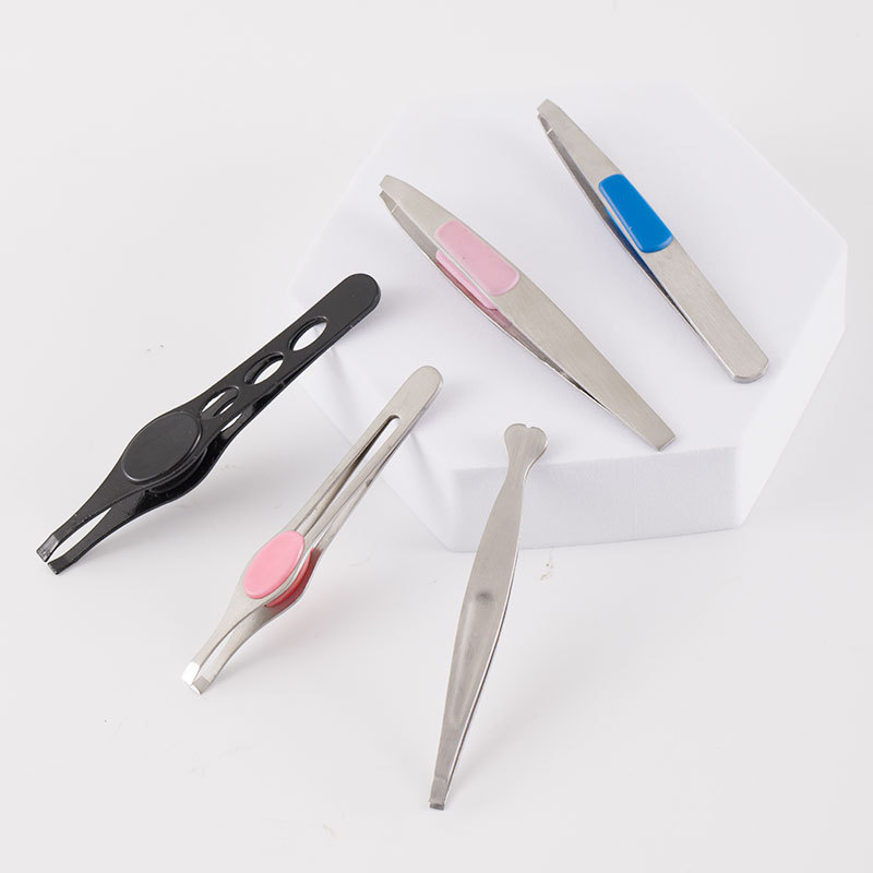 Best Quality Stainless Steel Squared Magic Eye Lashes Eyebrow Tweezer Pointed Slanted Eyelash Tweezers