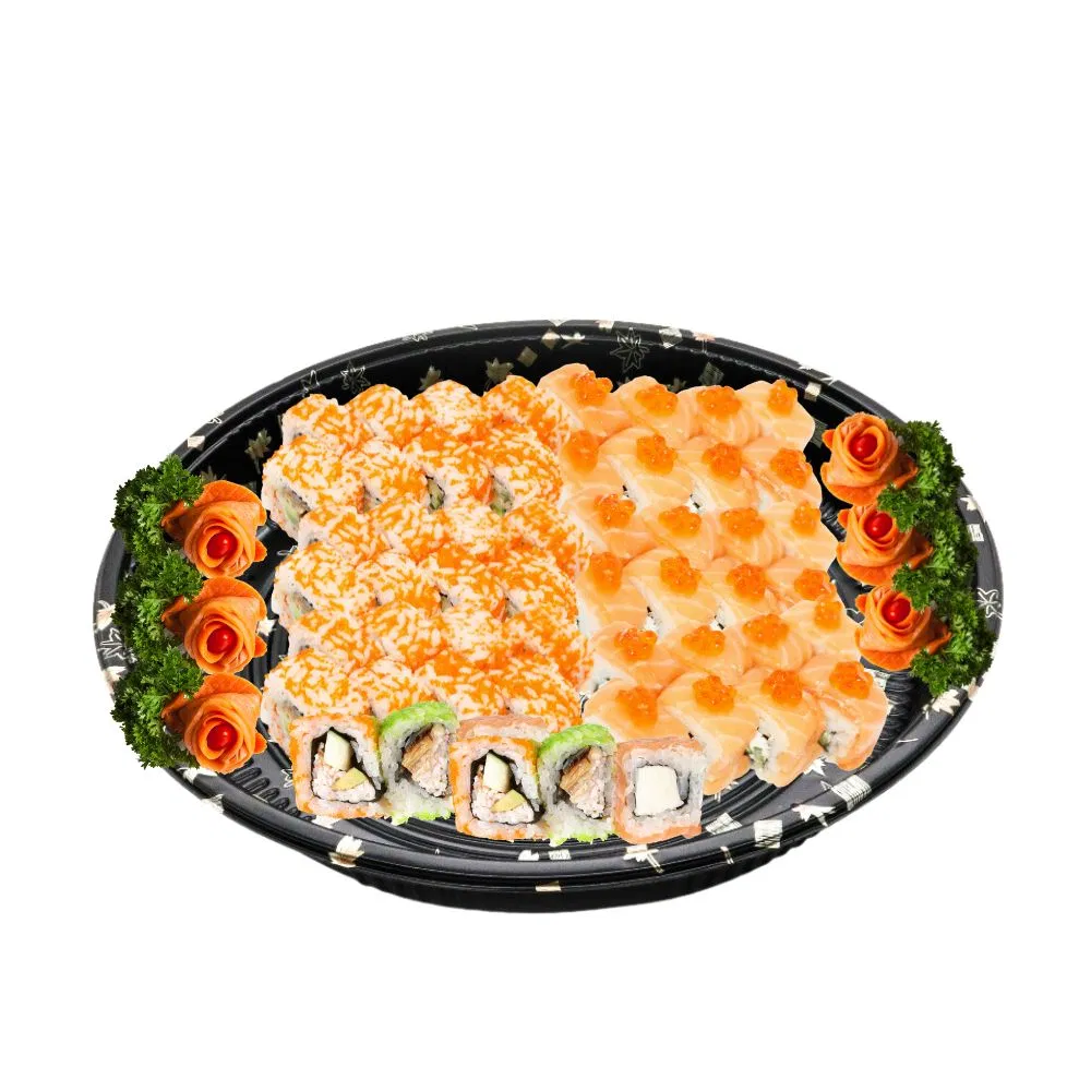 13 Inch Stackable Round Serving Tray Disposable Party Snack Food Packaging Takeaway