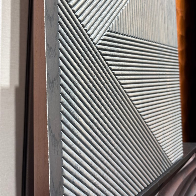 Stylish Texture Lines Decorative Panel with Solid Wood Feel for Furniture Decoration