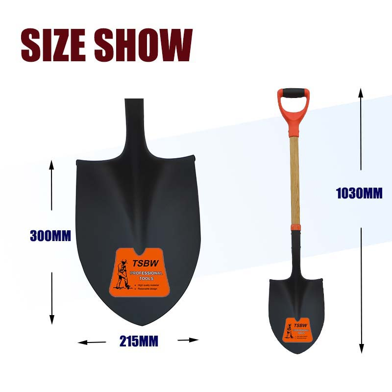 South American Wooden Handle S518 Steel Garden Agricultural Farming Round Mouth Pala Digging Shovel