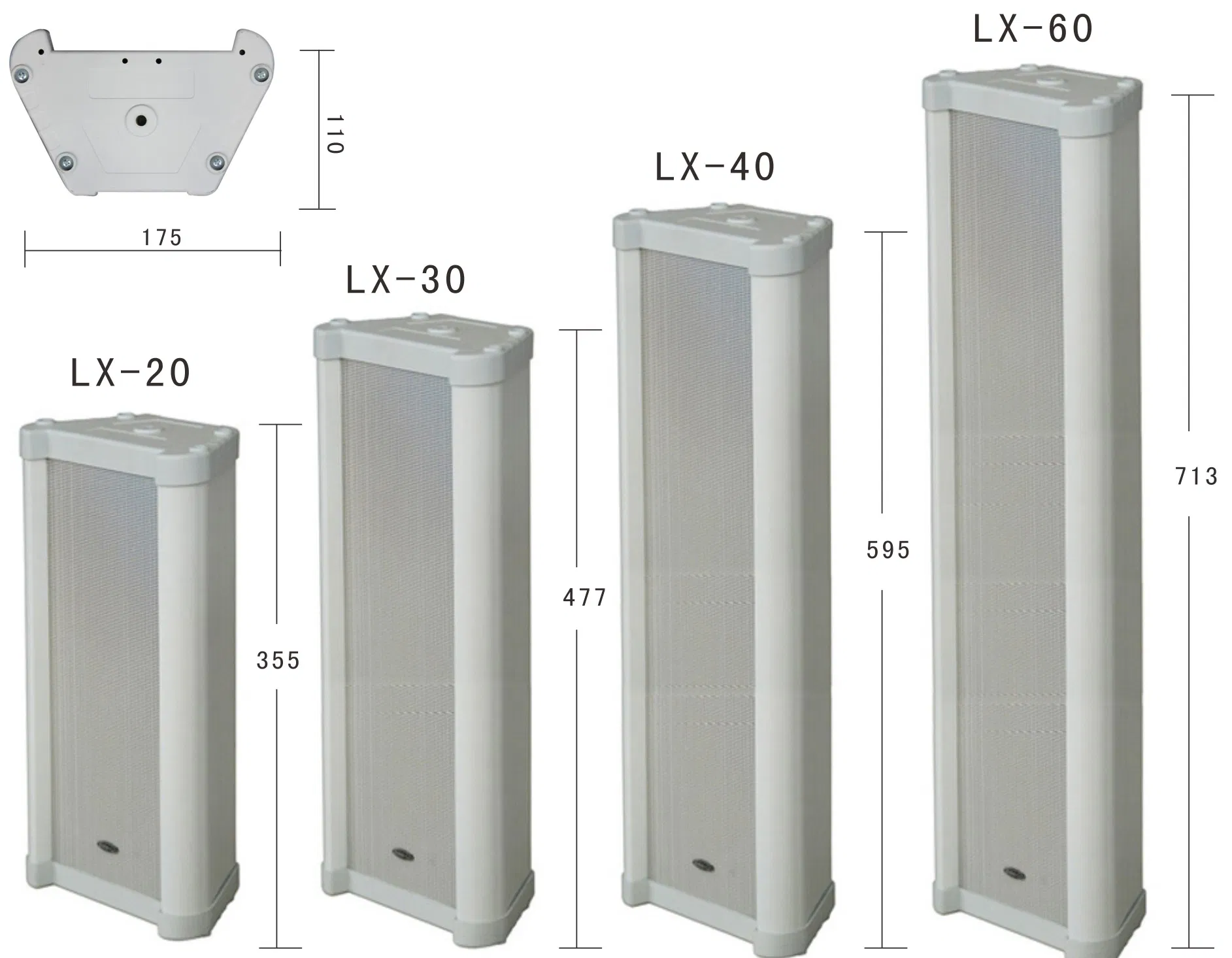 Влагозащищенная колонка LX-720 для улицы, алюминий