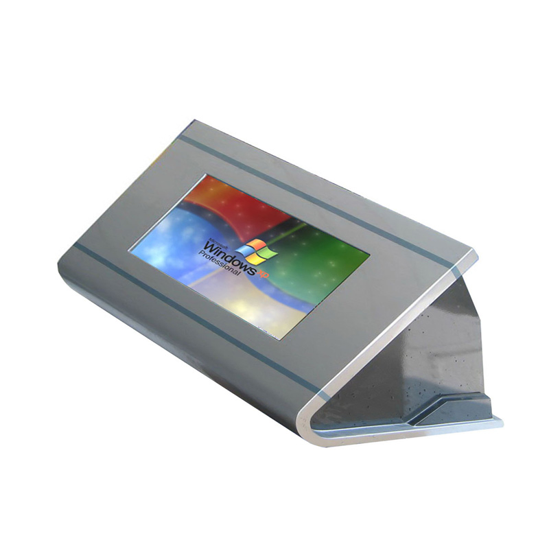 Desktop Space-Saving Touchscreen Kiosk with Wide-Screen Display and IR Touchscreen