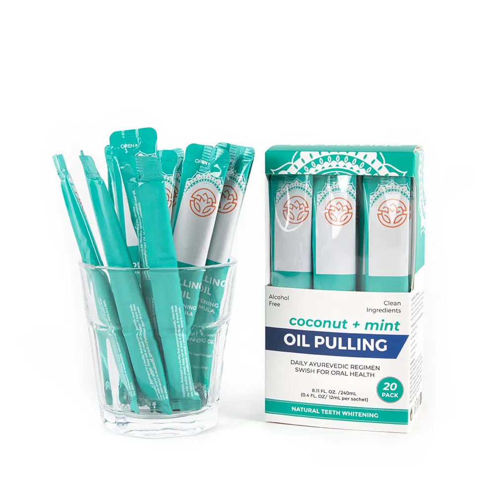 Natural Seed Oil Extract Oral Cleaning Mouth Wash 12mlx20 PCS Travel Size Mouthwash Sachet Coconut OEM