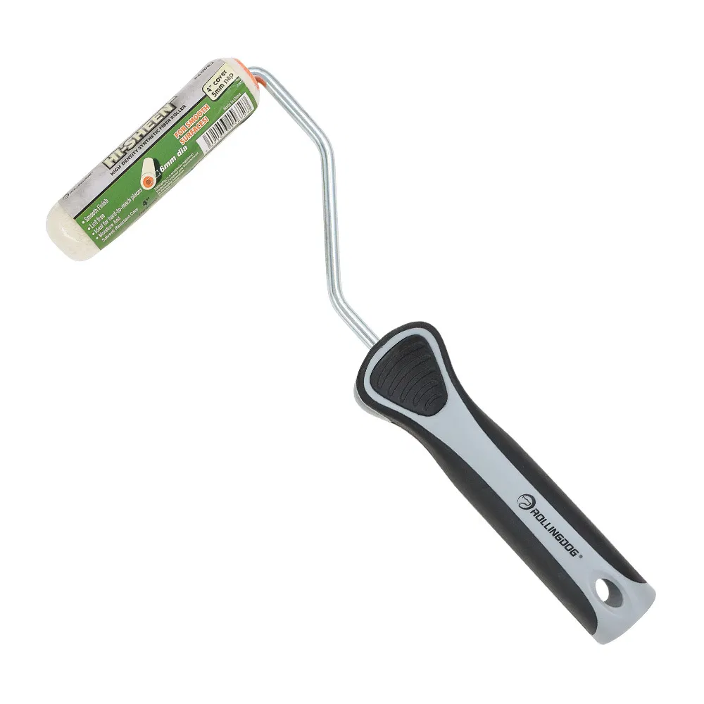 Rollingdog PRO 60082 Hi-Sheen™ 4" 100mm Single Rod EU Style Cageless Paint Roller