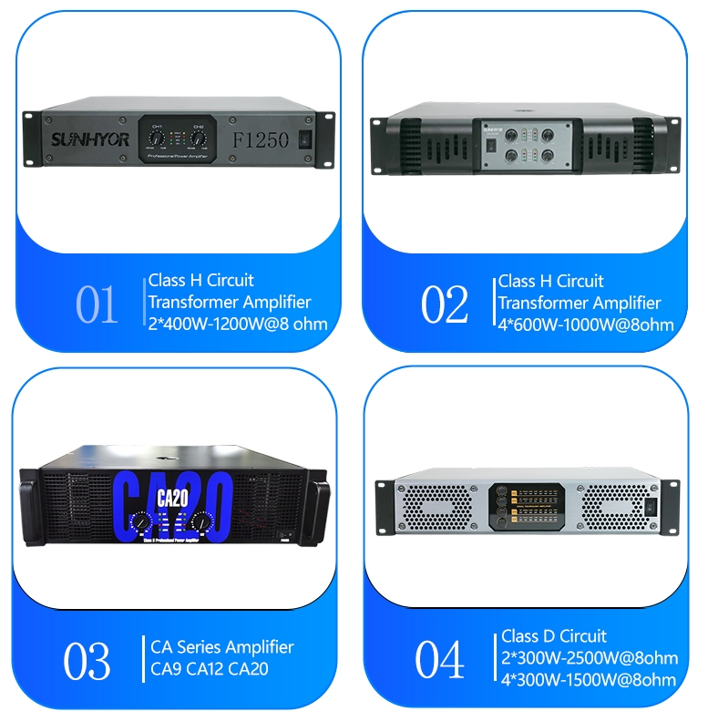 OEM Factory Price Sound Equipment Class D 1u 2u Professional Digital Stereo Switching Audio Power Amplifier for High End Audio Sound System Bar Stage Speakers