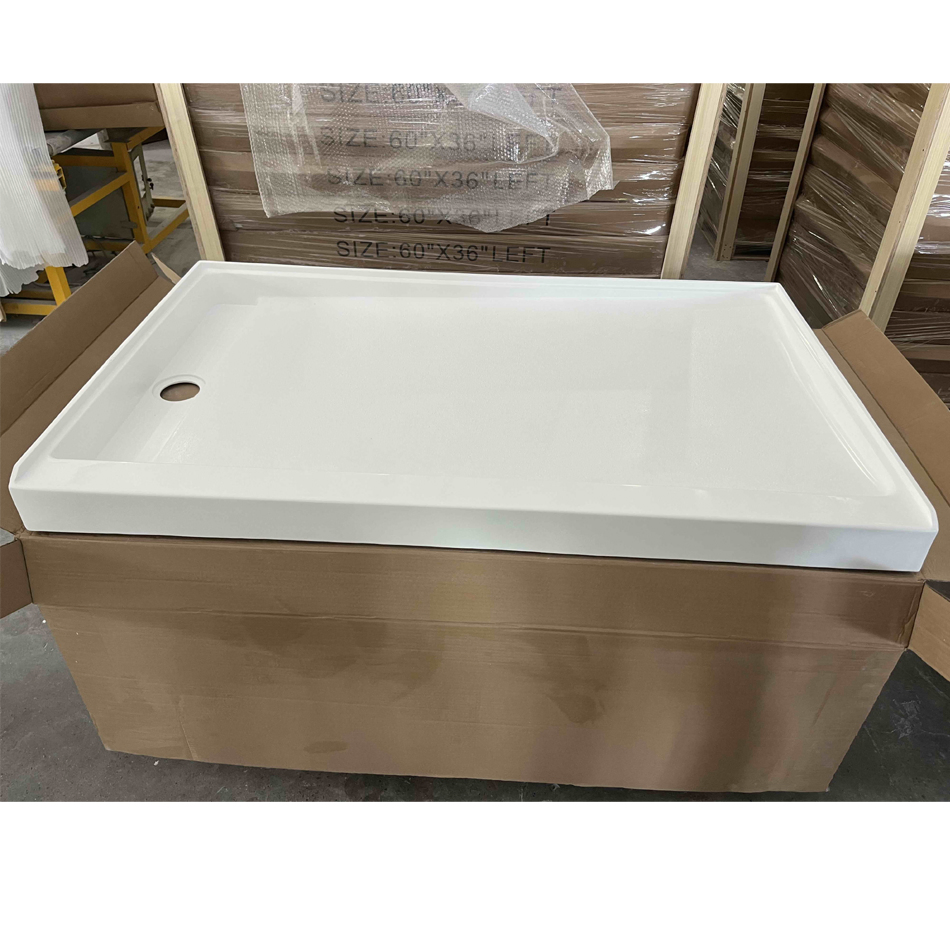 60"X36"X4′ ′ Solid One-Piece Cast Marble Cultured Marble Trench Drain Shower Pan