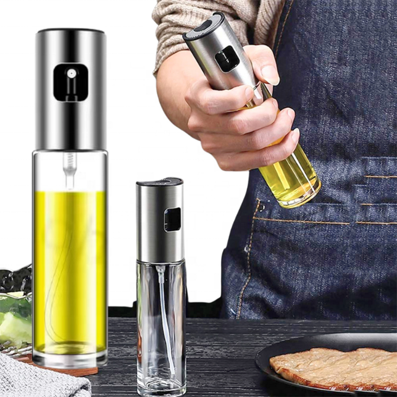 Manufacturer Press Control Oil Spray Bottle Air Fryer Salad Frying BBQ Olive Oil Sprayer Mister 100ml Oil Spray Container