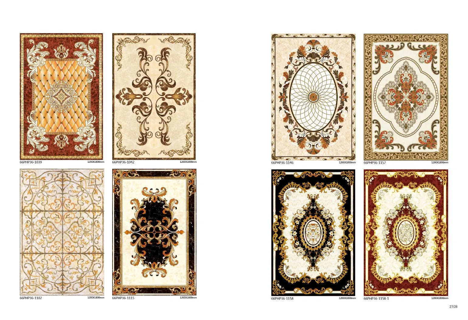 Hot Popular 1200*1800mmfoshan Glazed Polished Ceramic Carpet Floor Tiles