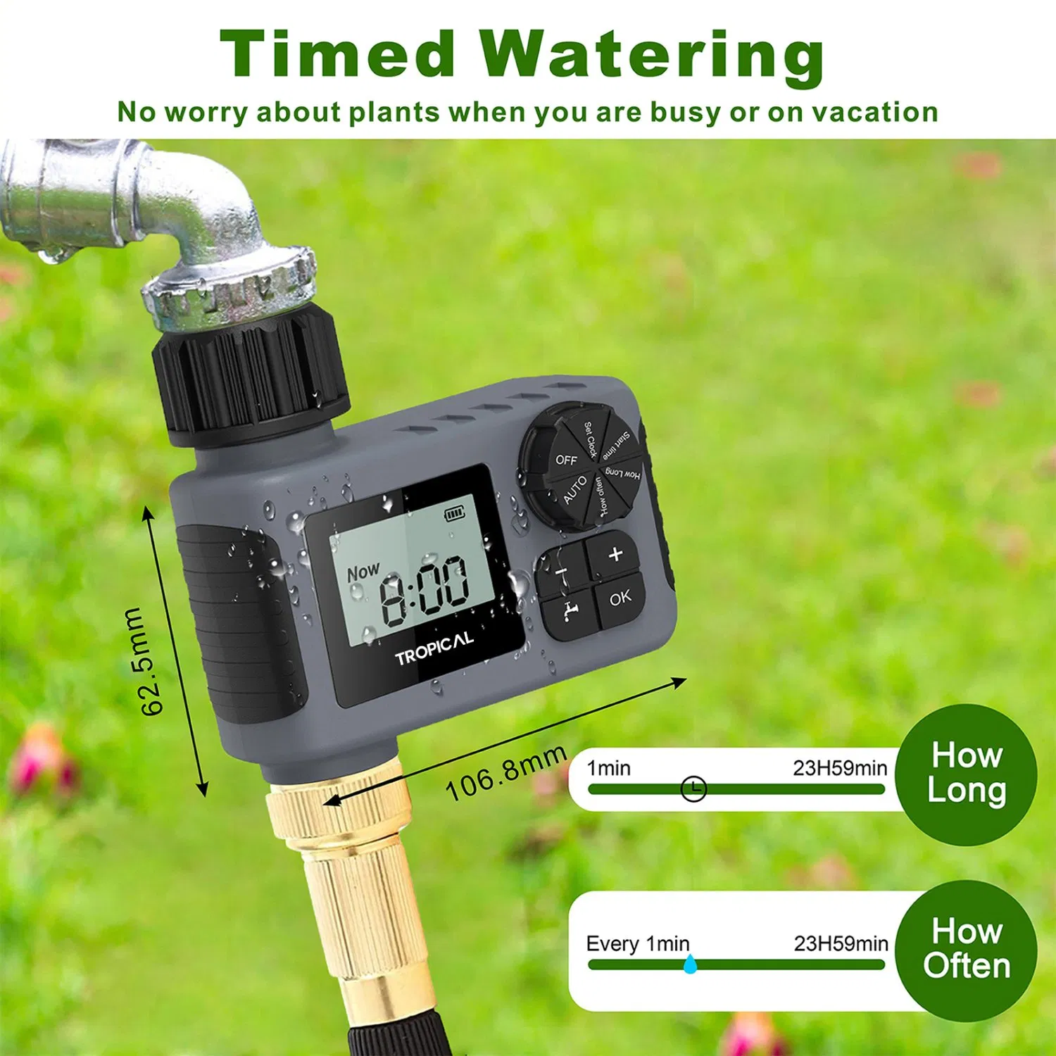 Automatic Watering System Waterproof Smart Water Valve Digital Water Timer