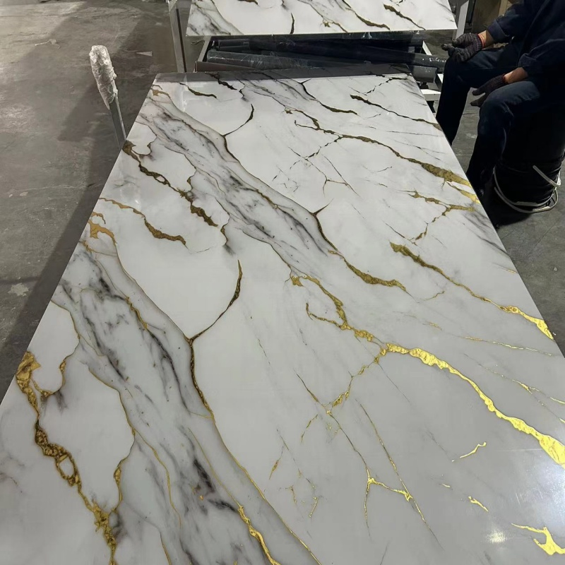 High Gloss PVC Fence Decorative Wall Panel Interior UV Marble Panel