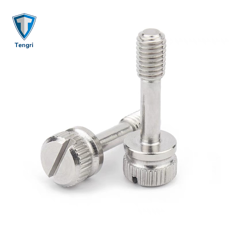Captive Slotted Knurled Head Waisted Shank Manual Adjustment Thumb Screw