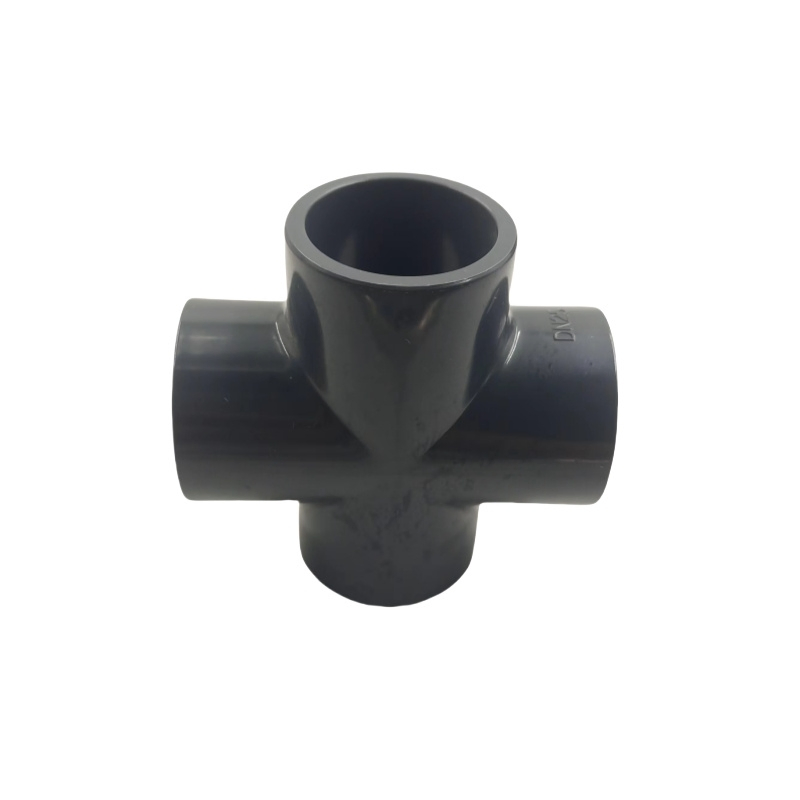 Plastic PVC Four Way Cross Pipe Fittings Connector for Plumbing Systems