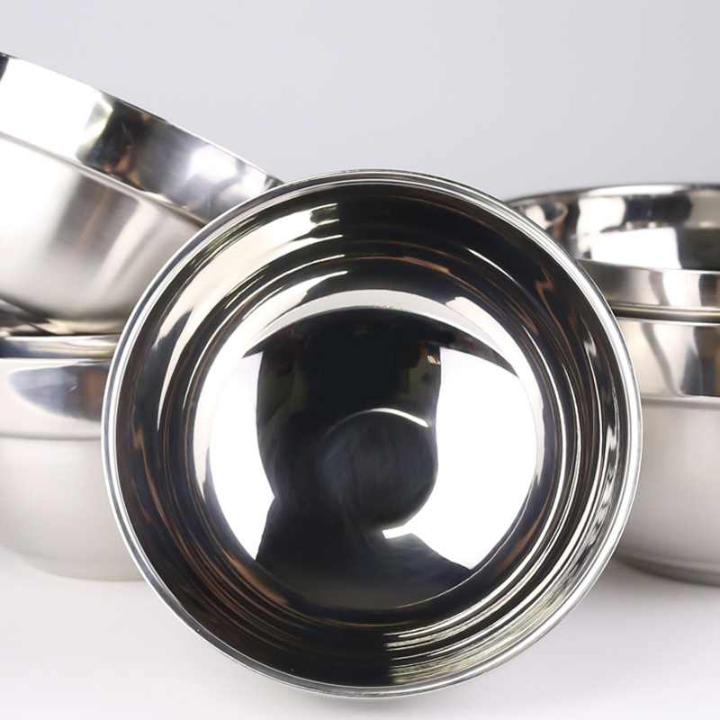 Government Reserve Supplies 201/304 Stainless Steel Bowl - Discount Durable Heat Insulated Corrosion Resistant Easy to Clean Dish for Food Storage