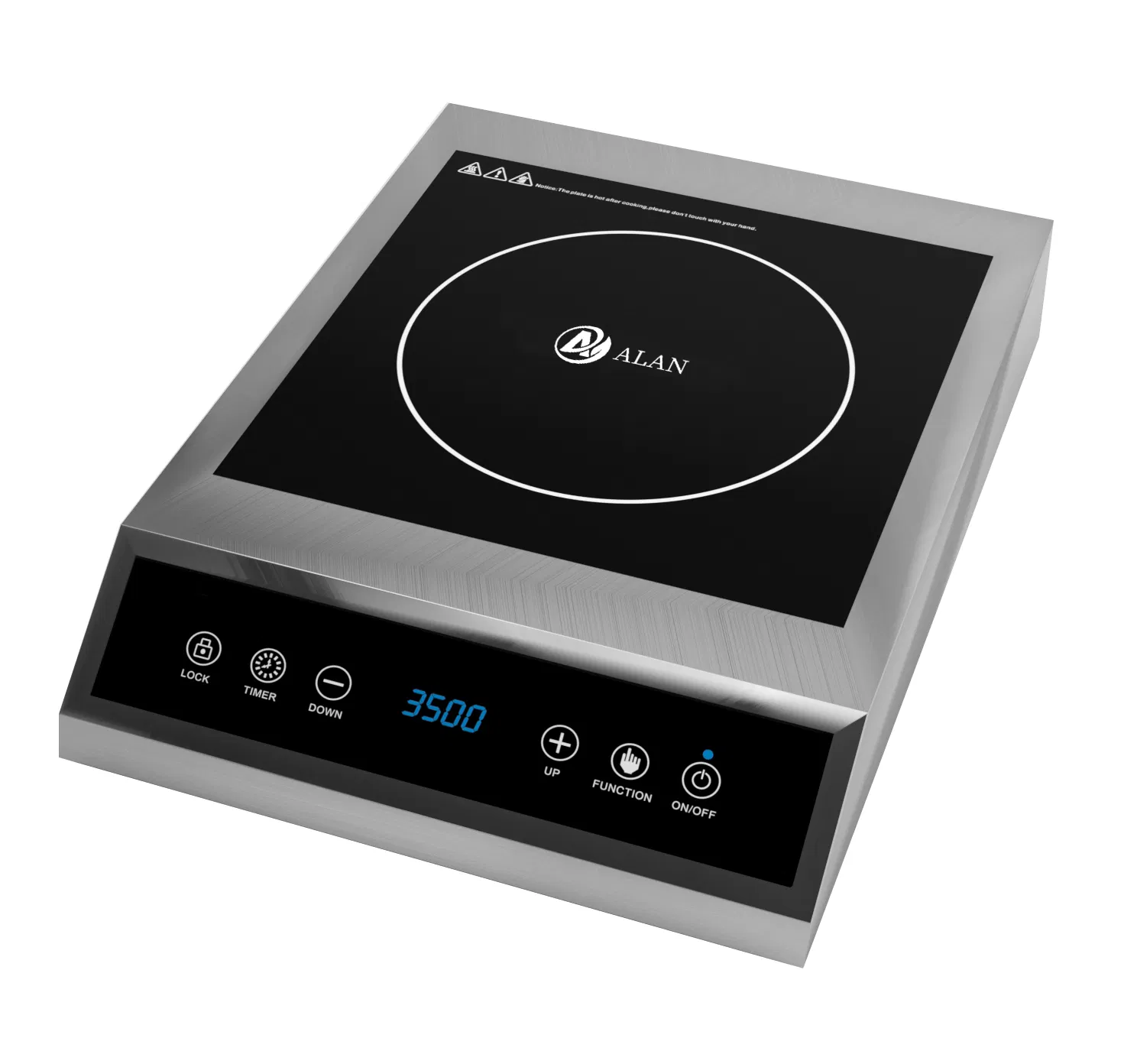 120V ETL /220V CE Hotel and Restaurant Use 1800W 3500W Steel Commercial Induction Cooker with Low Wattage Continuous Working Function