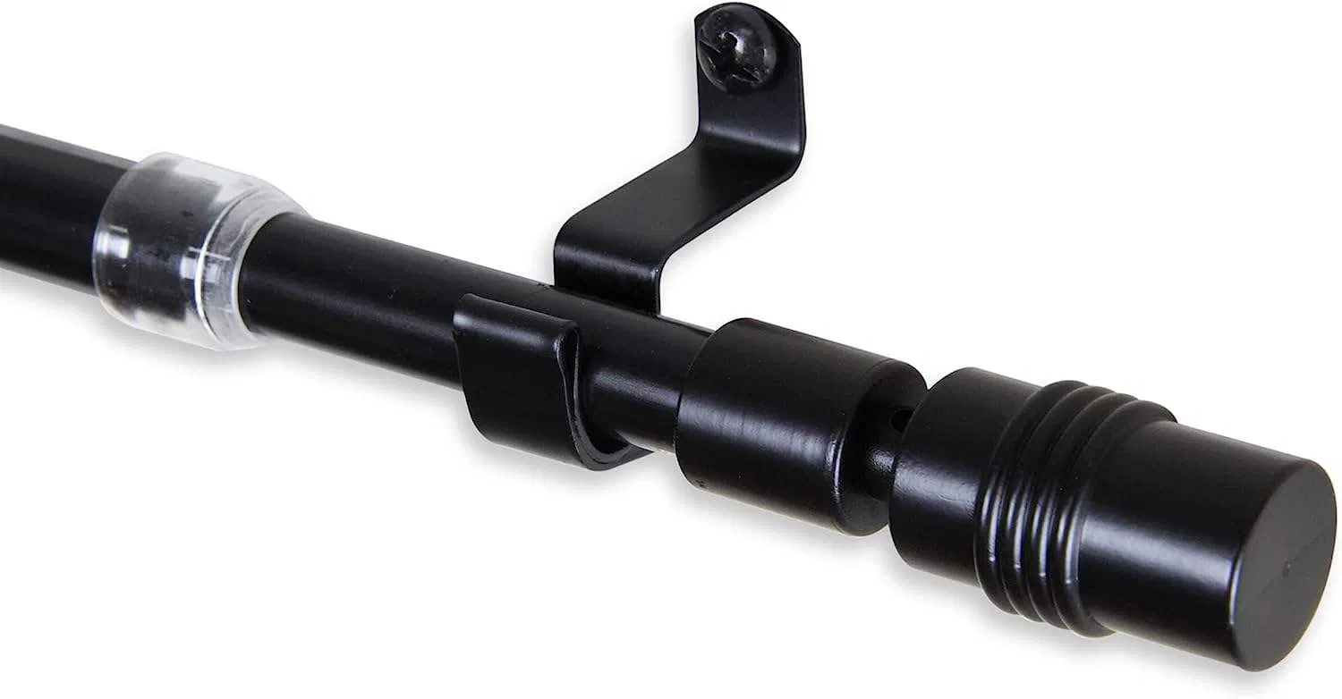 Magnetic Curtain Rod with Decorative Finial Cafe Rod Telescope Curtain Pole for Panel Curtains
