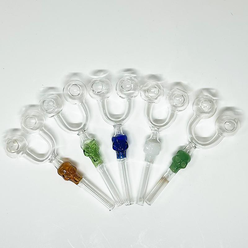Double Globe Oil Burner Pipes Assorted Colors Sweet Puff Glass Water Pipe