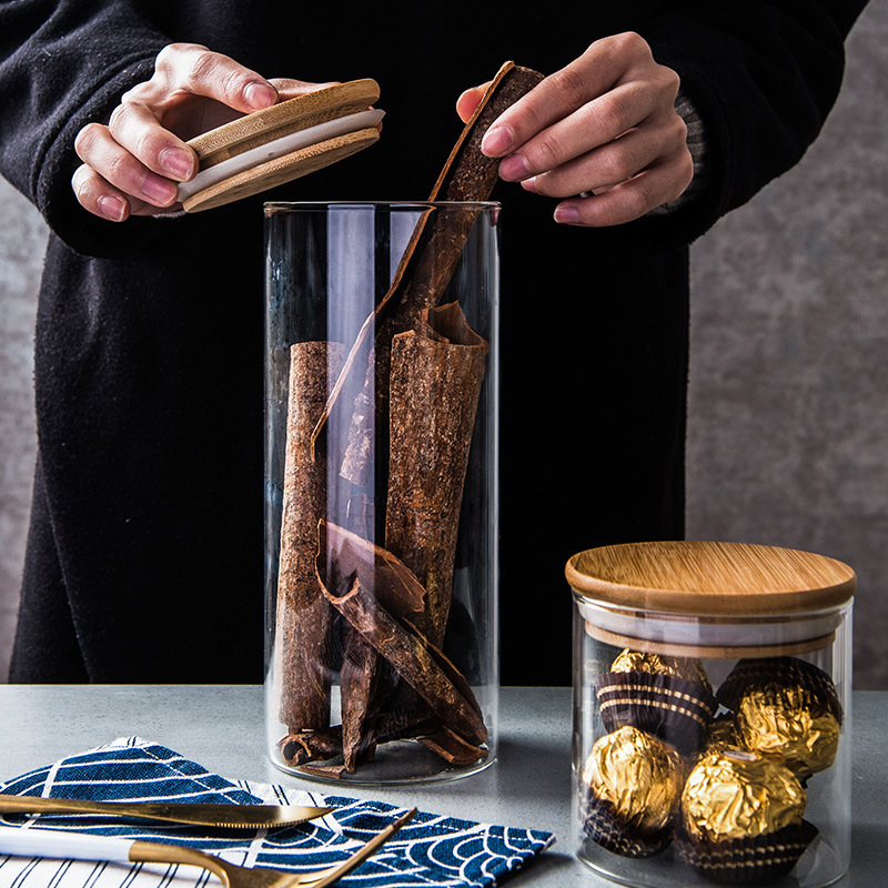 High Quality Kitchen Jar Eco Friendly Borosilicate Glass Jar Food Cookie Glass Storage Jar