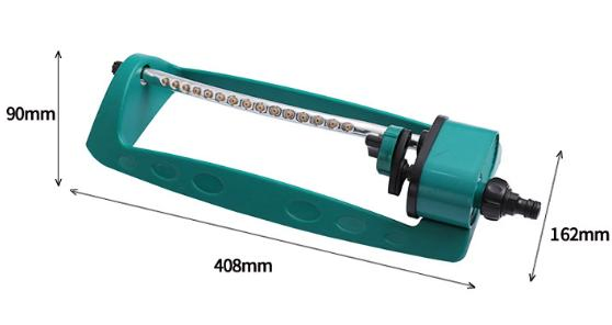 Garden Lawn Oscillating Sprinkler with 15 Hole Nozzles Easy Adjust Range Control