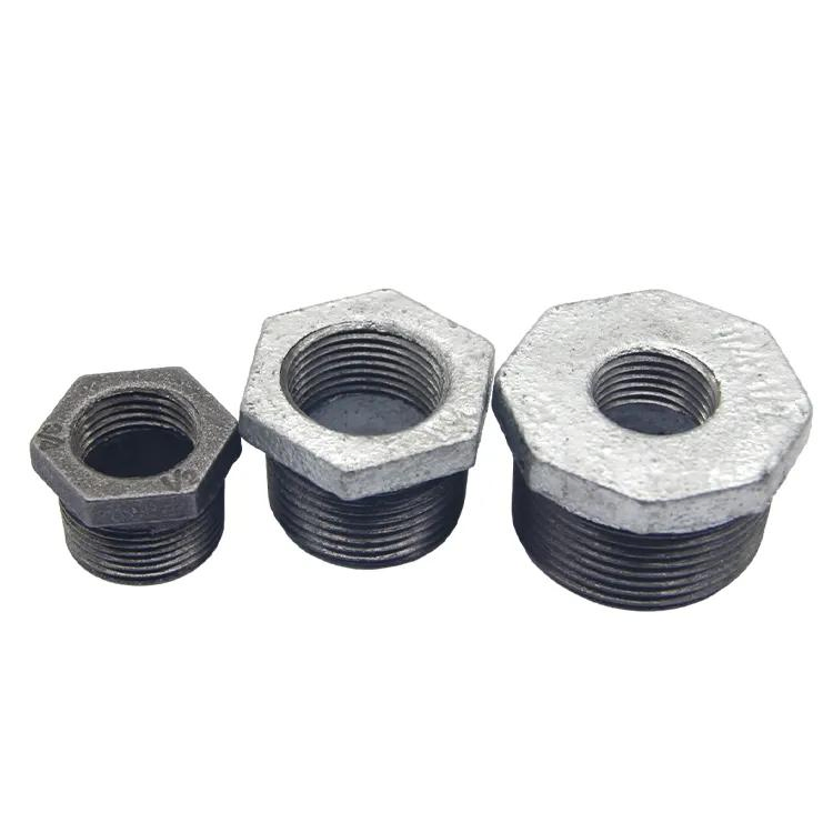 Galvanized Malleable Iron Reducing Hexagon Bushing Pipe Fitting for Plumbing Connection