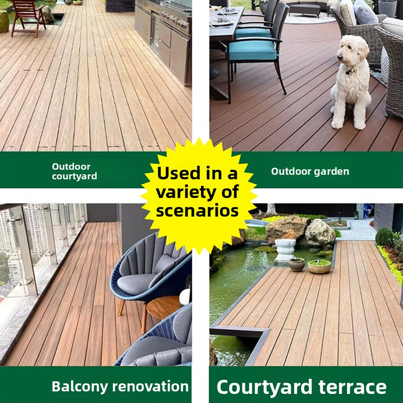 Outside Anti-Slip Fireproof WPC Decking Interlocking Deck Tiles of Composite Wood Plastic Co-Extrusion for Outdoor Flooring