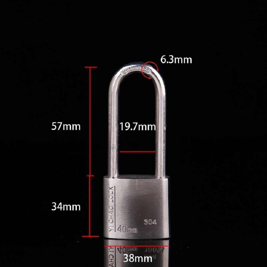 304 Stainless Steel Padlock Long Beam Waterproof Rust and Rust Resistant Locker