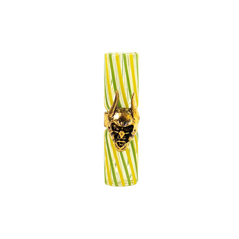 Stock Design Glass Filter Tips with Skull Pre Roll for Joint