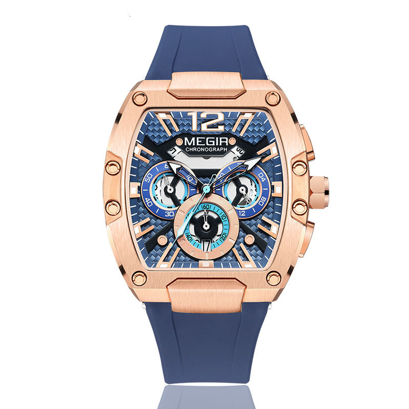 Luminous Fashion Quartz Watch for Men Chronograph Silicone Waterproof Sport Casual Watches