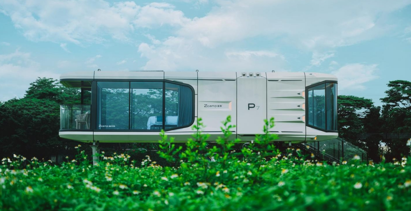 Portable Prefab Home Modular Prefabricated Space Capsule House 29.8 Square Meters