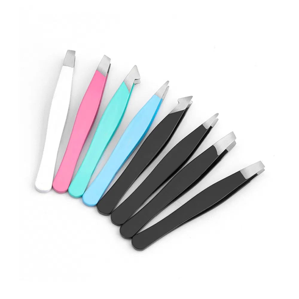 Mini Beauty Care False Eyelash Cosmetic Makeup Tools Stainless Steel Slanted Pointed Eyebrow Tweezers