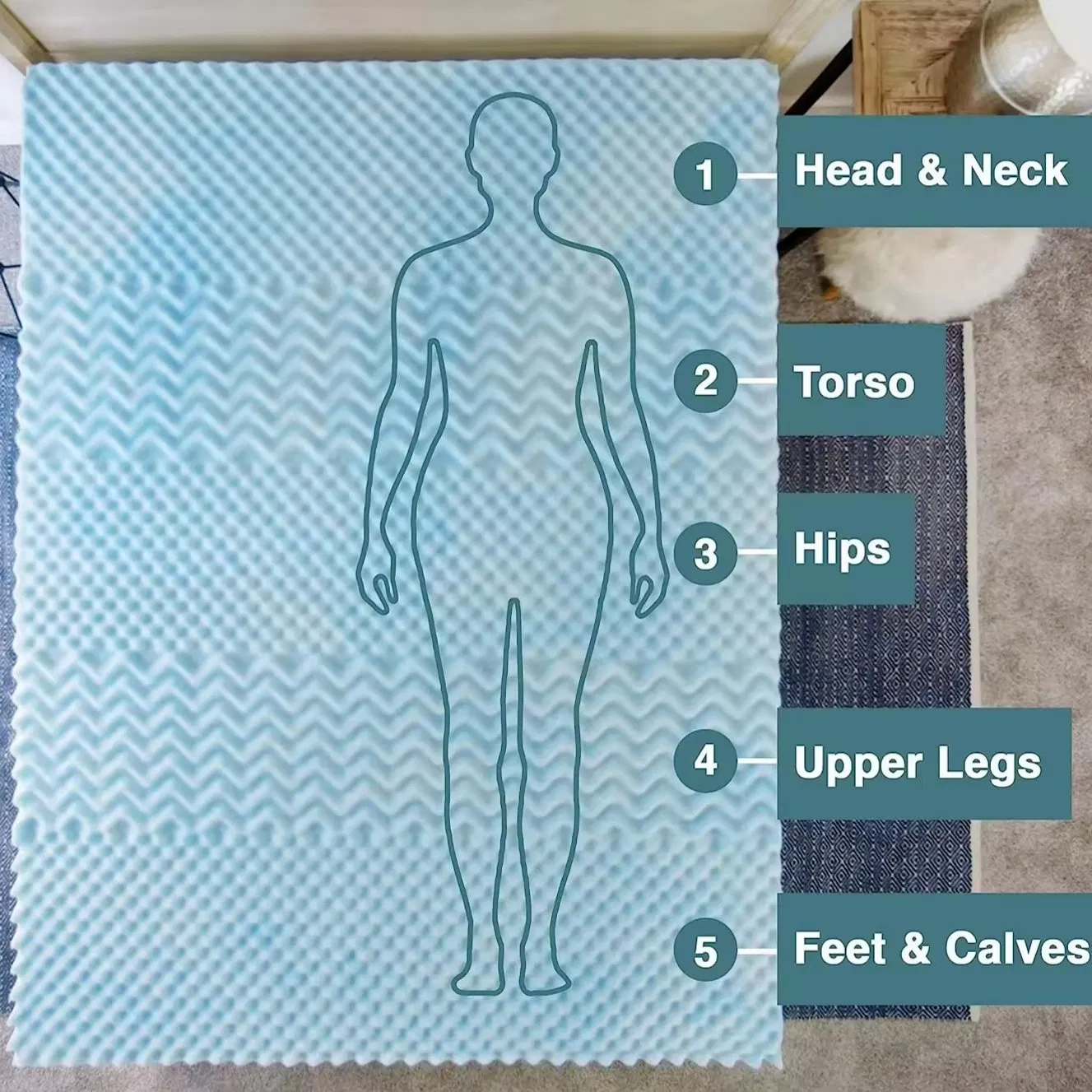 Foam Sponge Sleep Well Compressed Toppers Egg Crate Cheap Soft Hotel Bed Gel Foam Mattress Memory Foam Topper Home Furniture