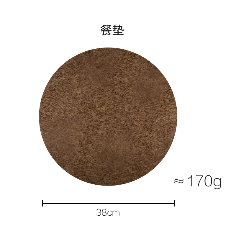 New Design PU Leather Elegant Placemat Pad Dining Table Mat Decor Mat Heat Insulation Placemats