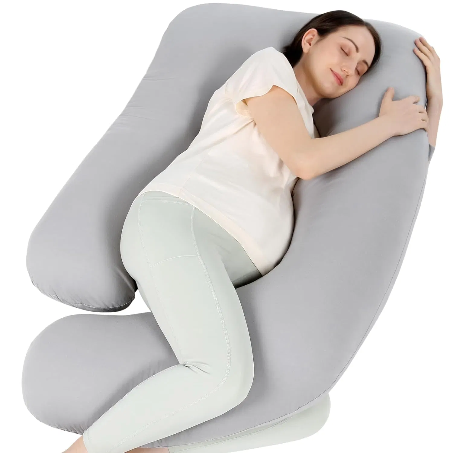 Full Body Support Pregnancy Pillow with Adjustable Wedge, Maternity Pillow for Pregnant Women, U Shaped Body Pregnancy Pillow